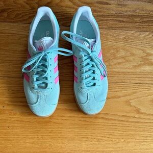 Adidas Women's Turquoise and Pink Sneakers